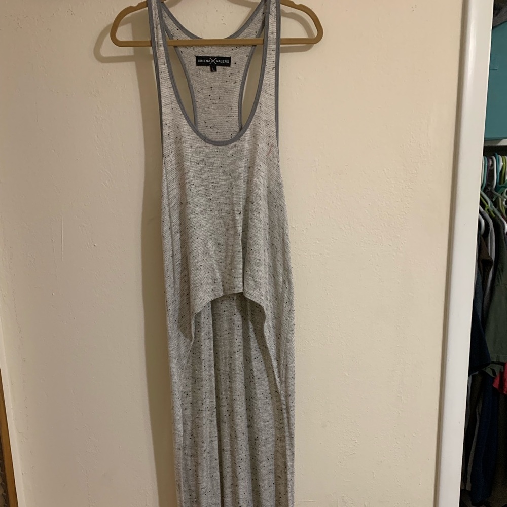 Ximena Valero | Grey Sweater Crop Top Long Drape